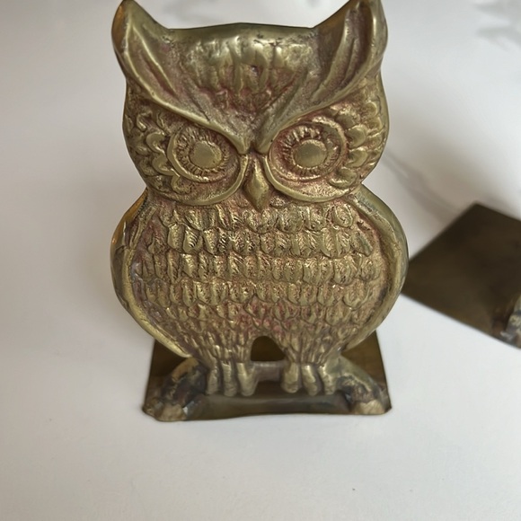 Vintage Pair of Brass Owl Bookends - Picture 3 of 11